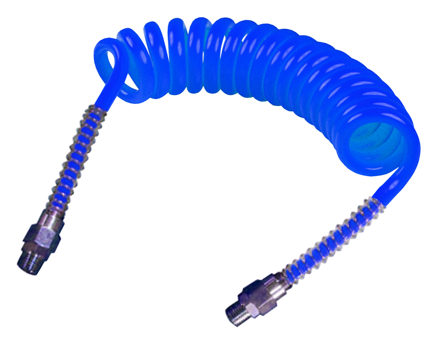 Tubing, Hose & Ducting PU Recoil With Fixed BSPT Male & Spring