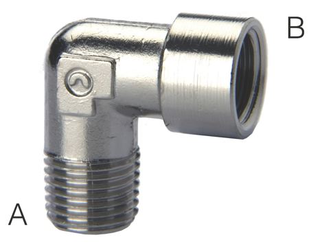 BSPT Male x BSPP Female Swivel Connector Aignep Plated Brass Fitting 