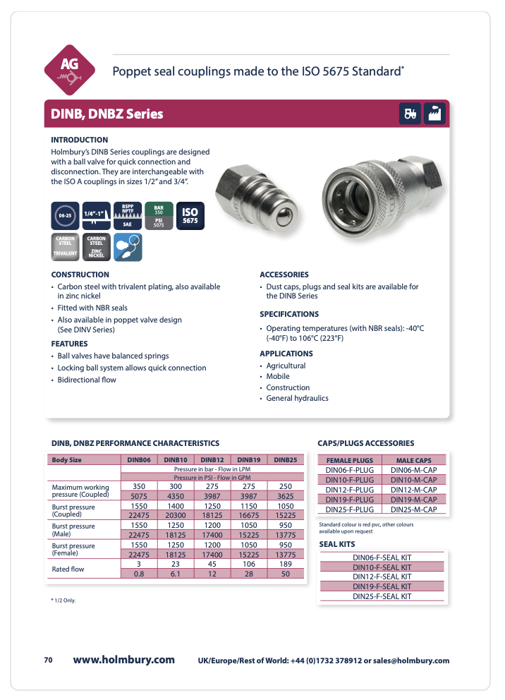 DIN B Series Ball Seal Couplings