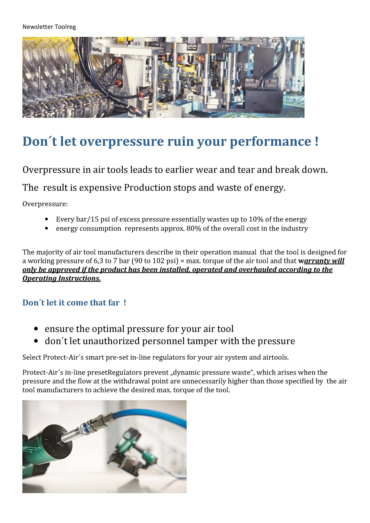 Don't let overpressure ruin your performance