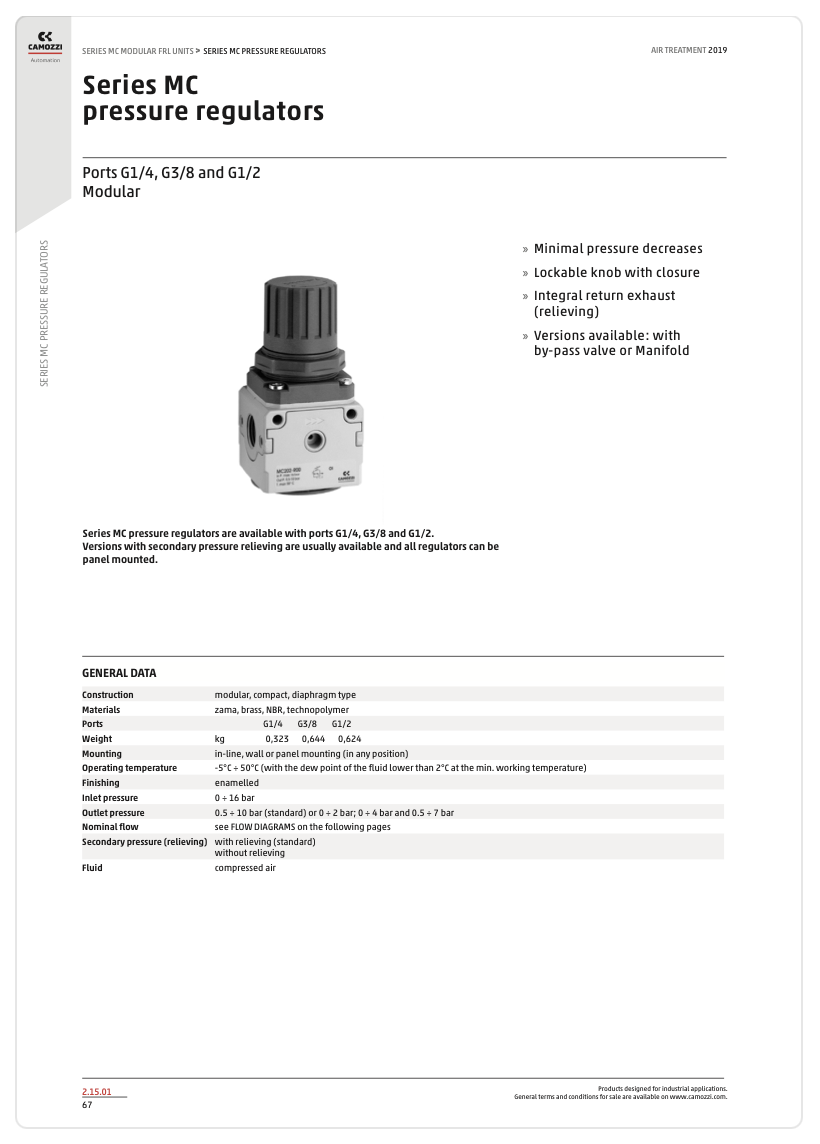 Series MC Pressure Regulators