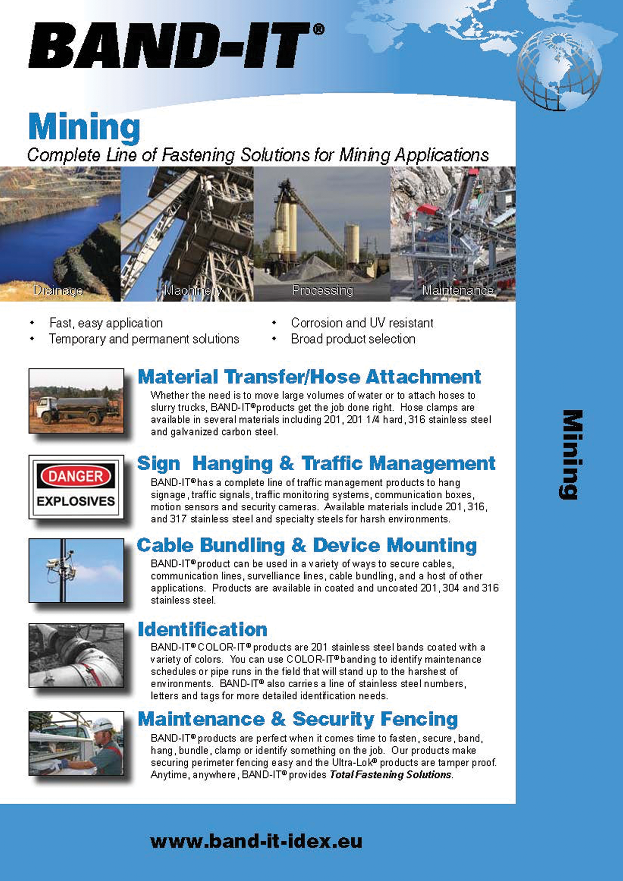 Mining - Complete Line of Fastening Solutions for Facility Maintenance Applications