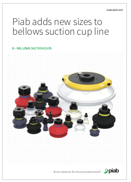 Piab Adds New Sizes To Bellows Suction Cup Line