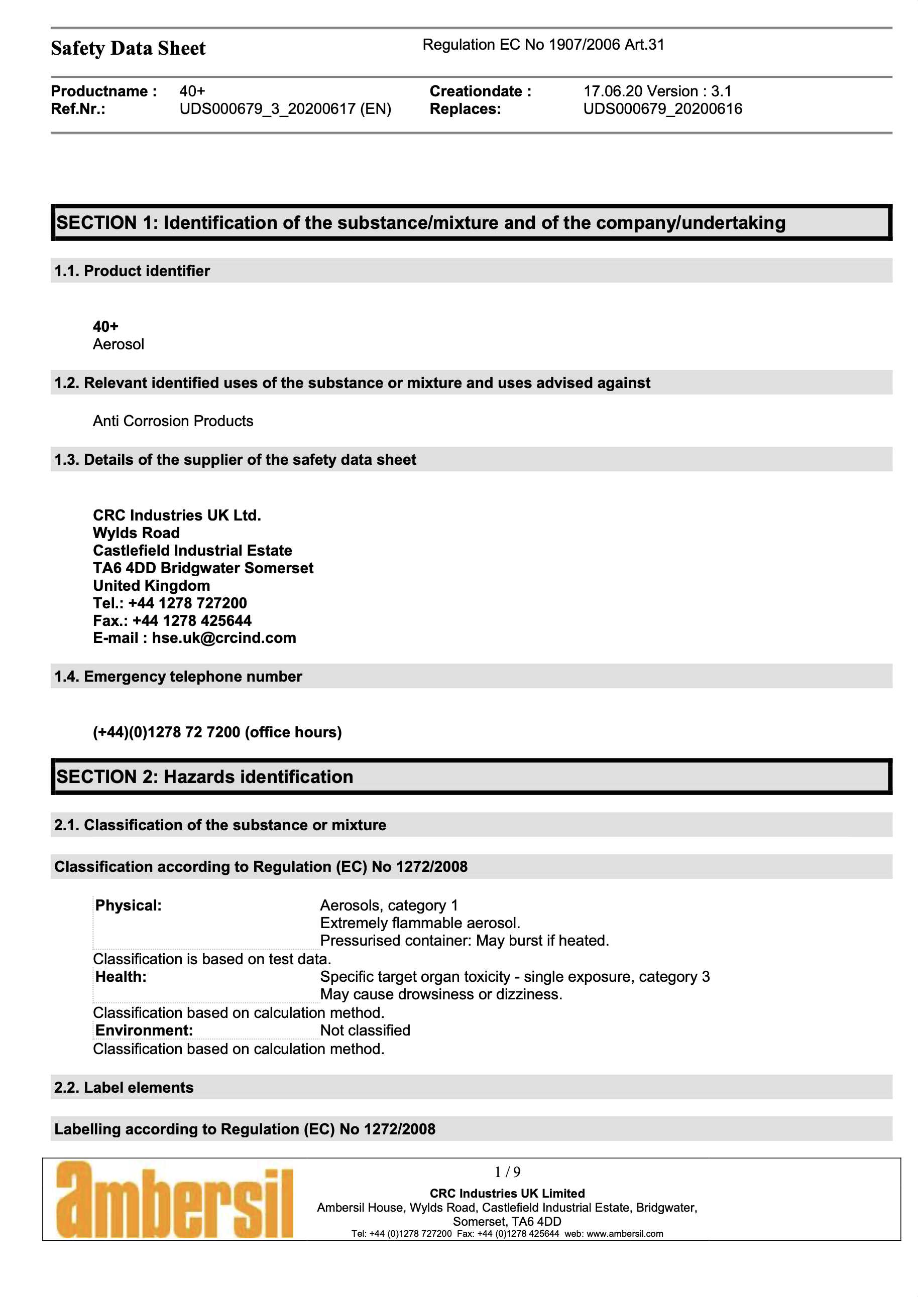 Ambersil – 40+