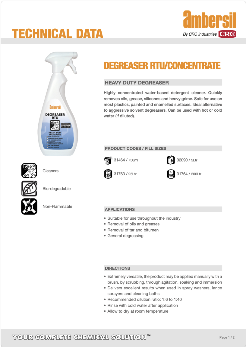 Degreaser RTU/Concentrate