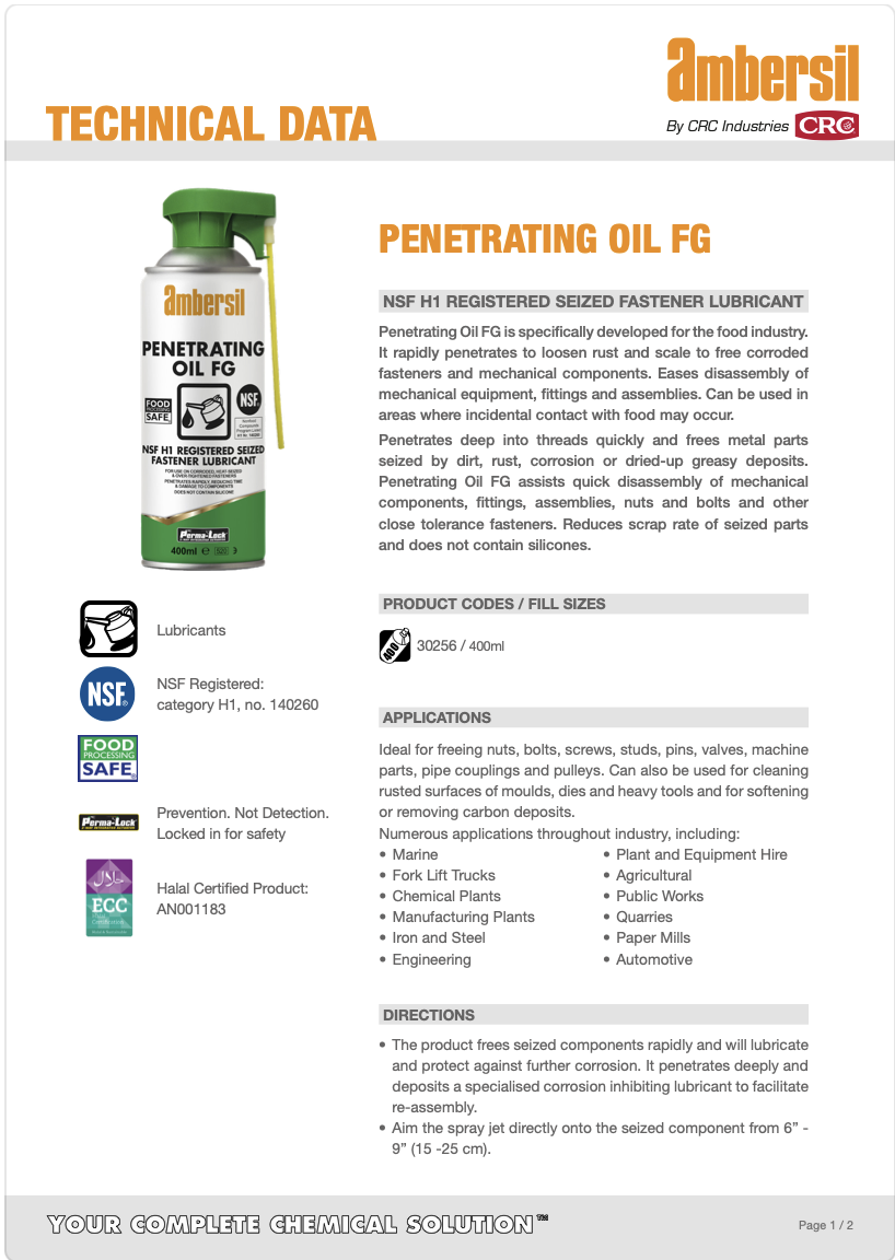 Penetrating Oil FG