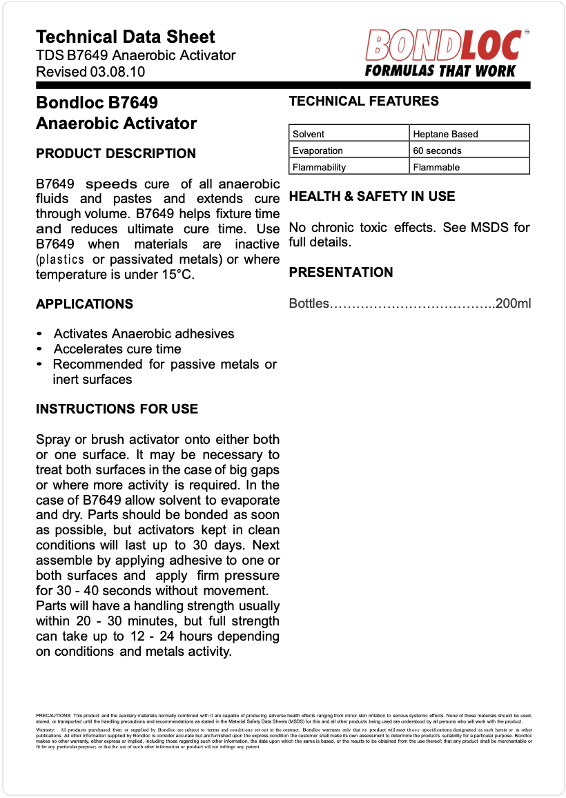 2022 B7649 Anaerobic Activator