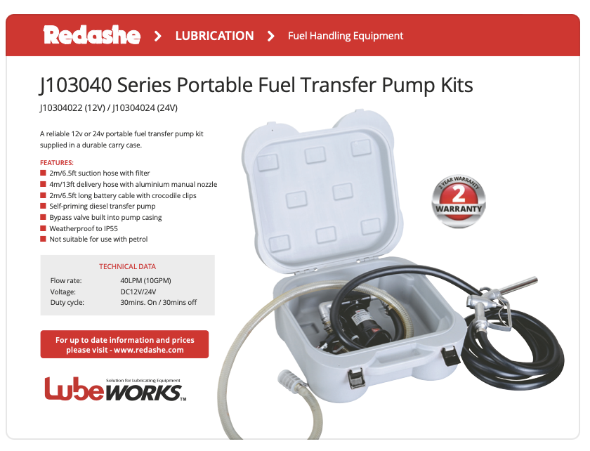 Portable Fuel Transfer Pump Kit