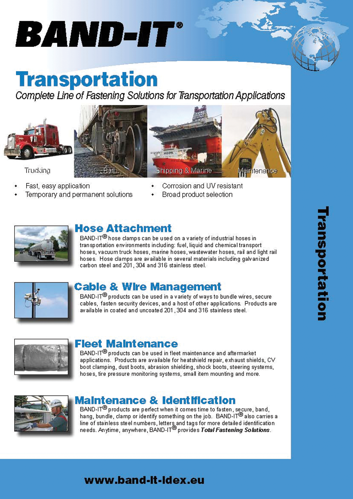 Transportation Industry - Complete Line of Fastening Solutions for Transportation Applications