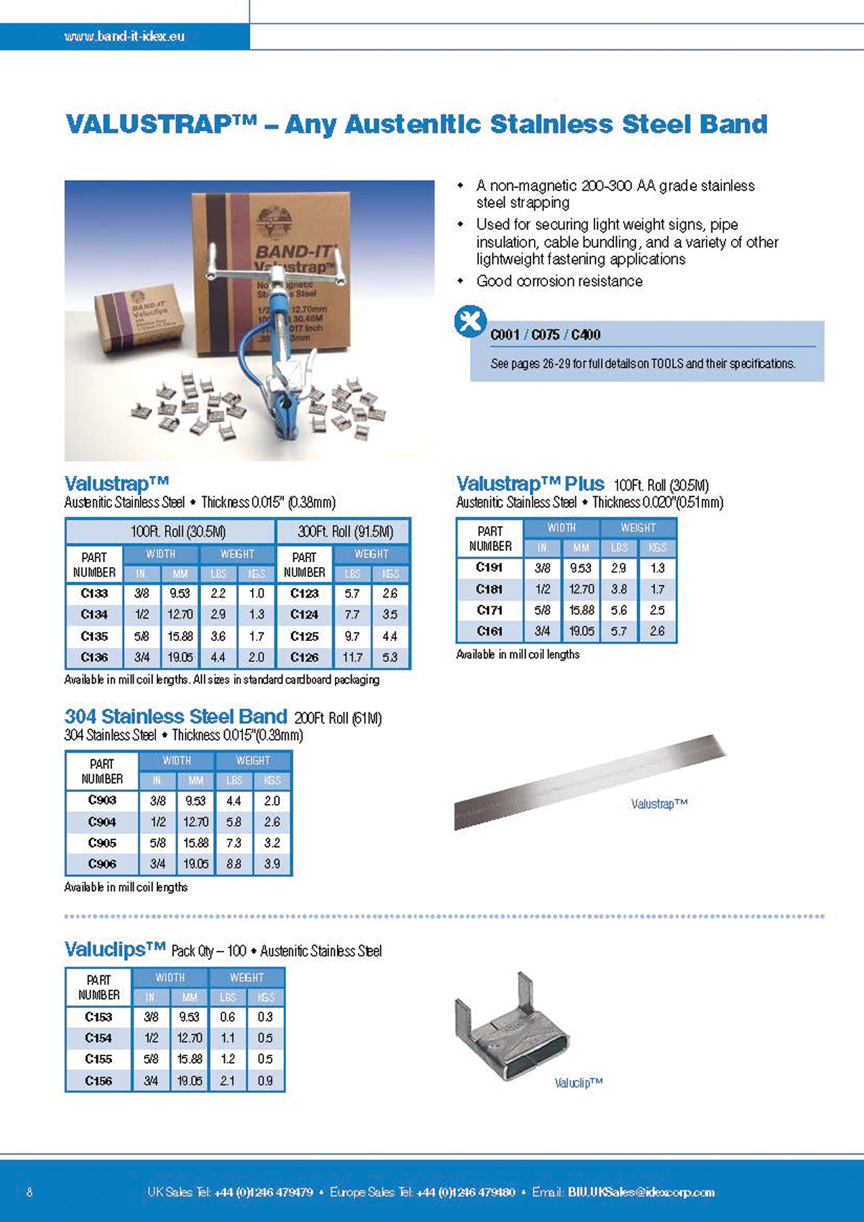 VALUSTRAP – Any Austenitic Stainless Steel Band