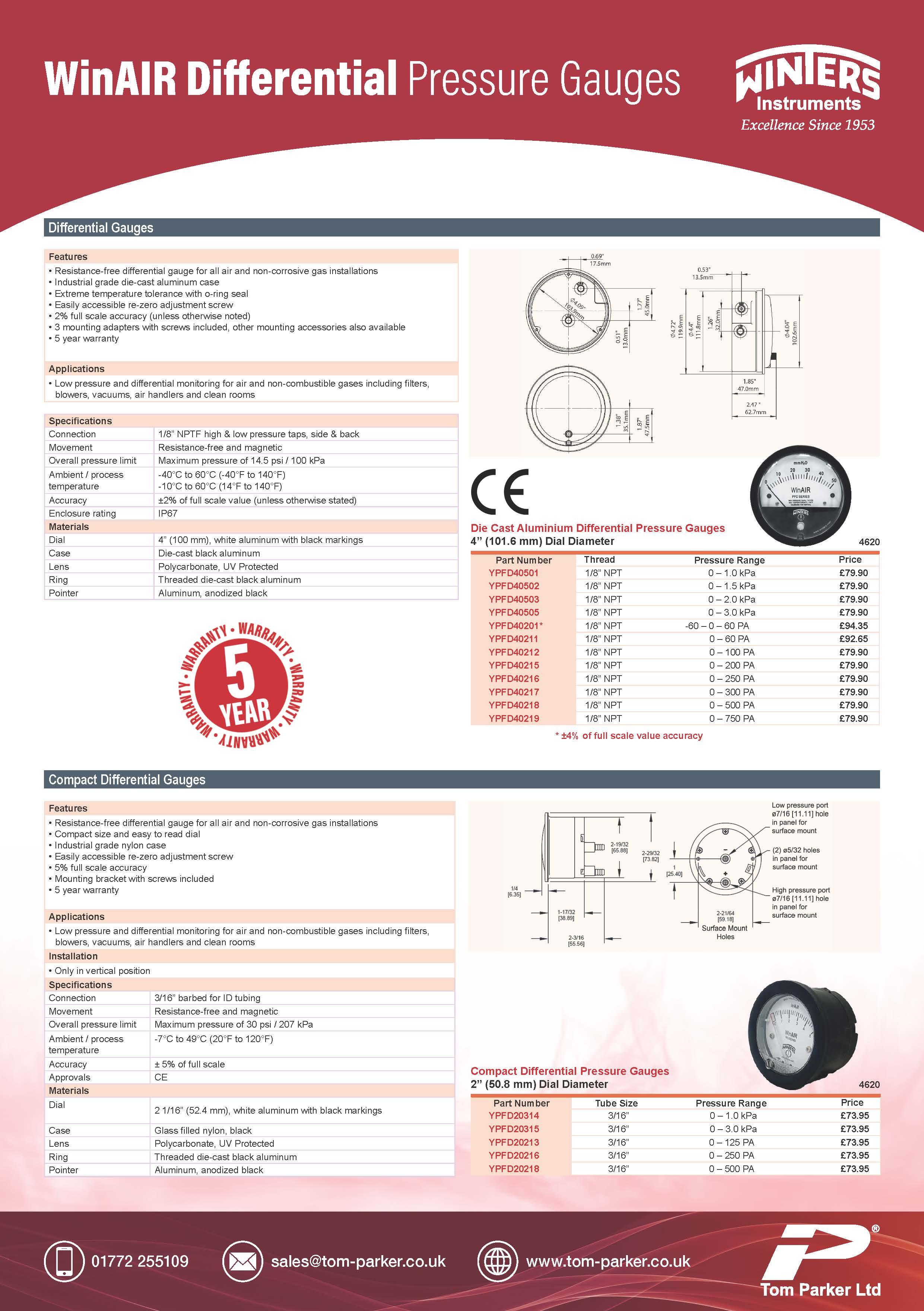 Winters Differential Pressure Gauges