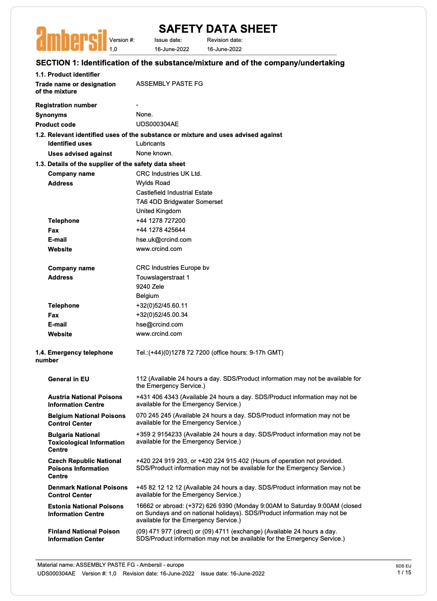 Ambersil â€“ Assembly Paste FG