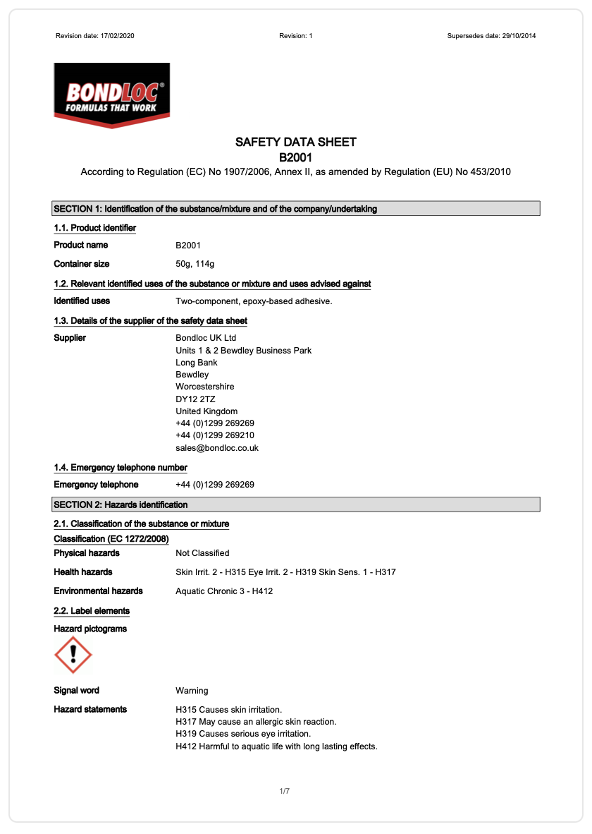 Bondloc â€“ B2001Metal Epoxy Stick