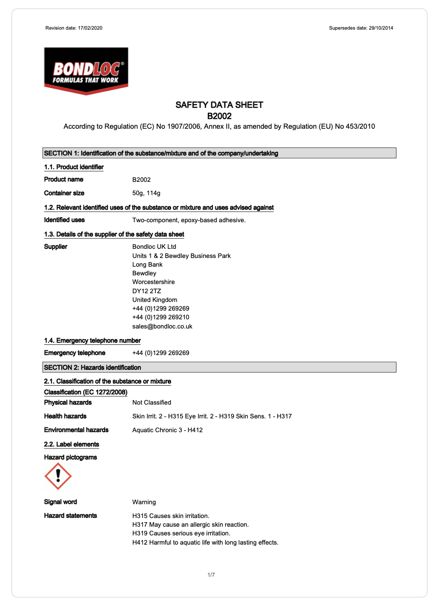 Bondloc â€“ B2002 Aluminium Epoxy Stick