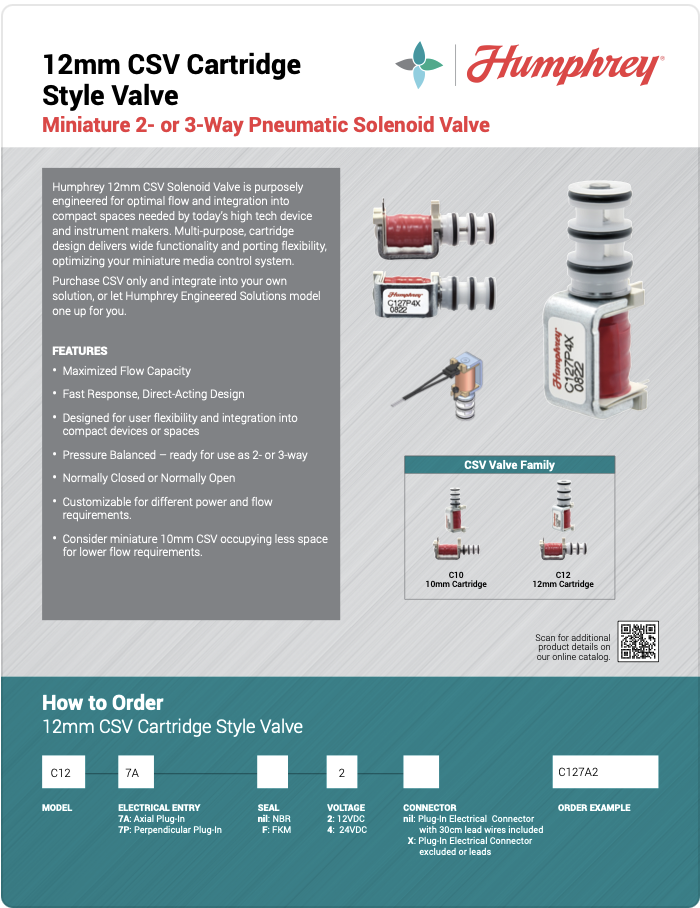 CSV Cartridge Style Valve C127A2