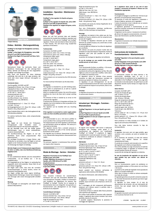 ECOREG Operating Instructions