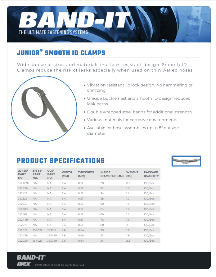 Junior Smooth ID Clamps