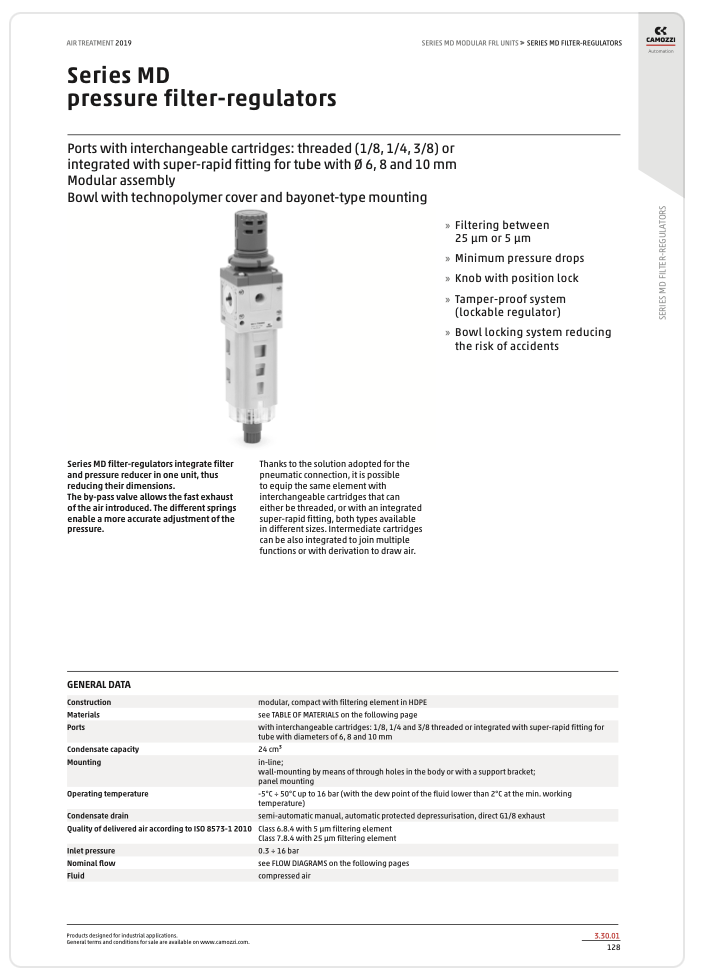 Series MD Pressure Filter-Regulators