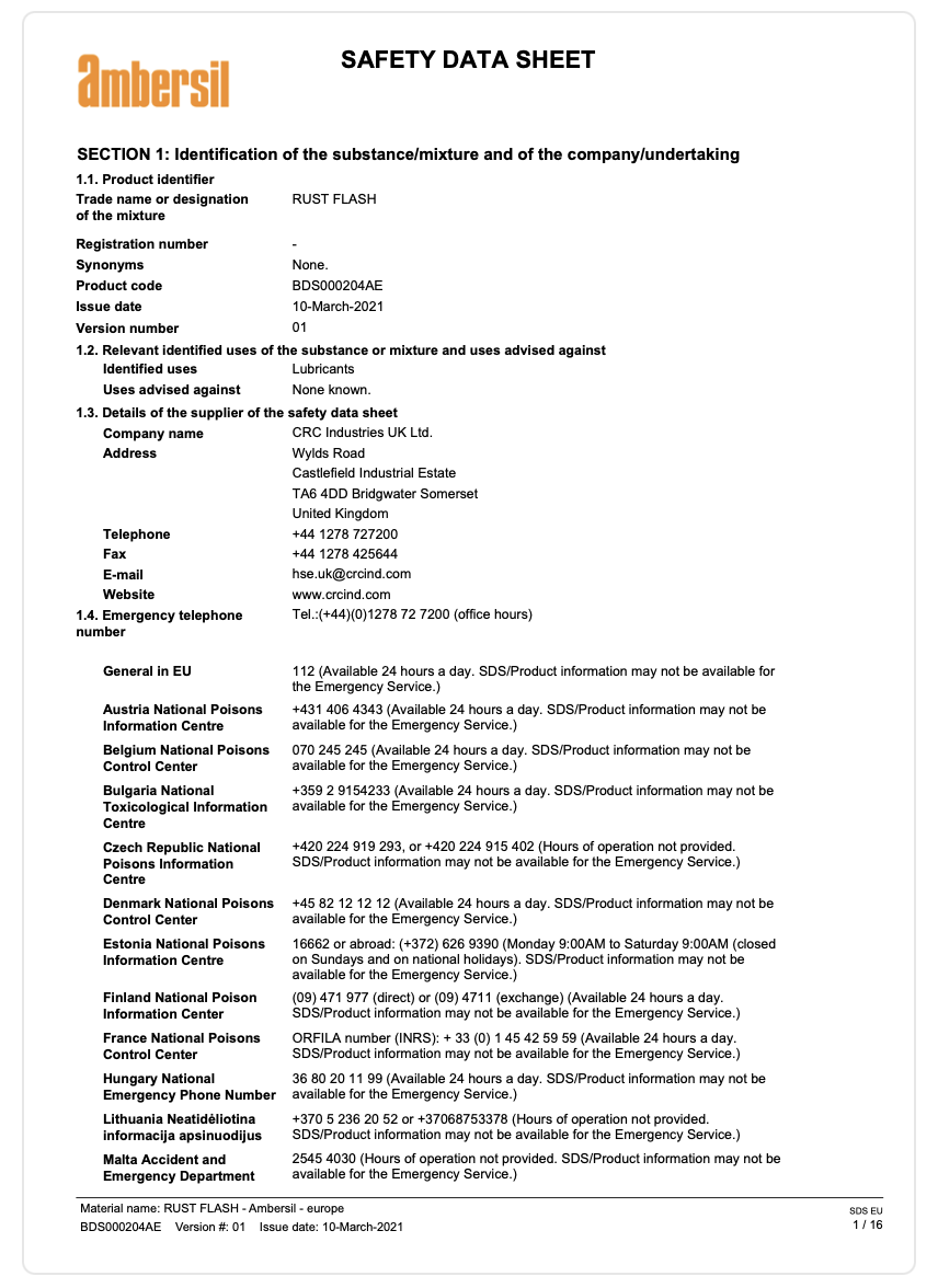 Ambersil â€“ Rust Flash