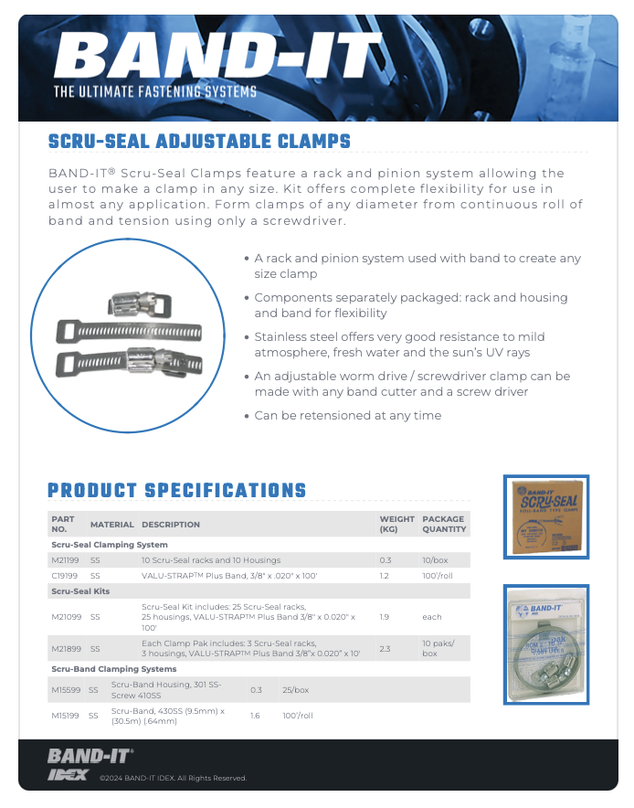 Scru-Seal Adjustable Clamps