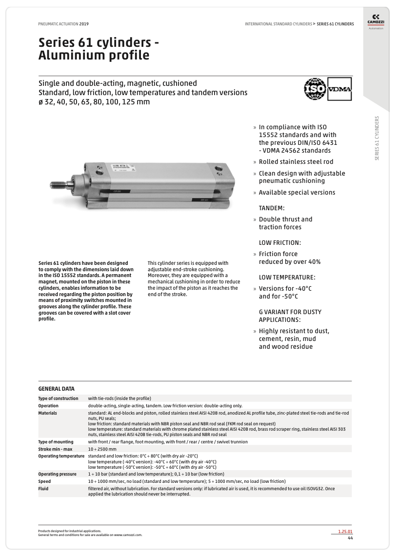 Series 61 Cylinders â€“ Aluminium Profile