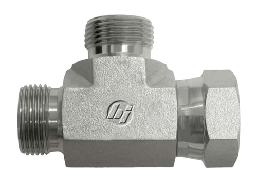 BRENNAN - RUN MALE BRANCH TEE – BSPP MALE / BSPP SWIVEL FEMALE Hydraulic Adaptors - Part number BI60-3003-24-24-24