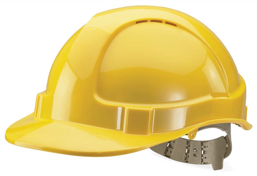 PARKAIR - Premium Vented Safety Helmet - White/Yellow - Part number BTBBVSHY