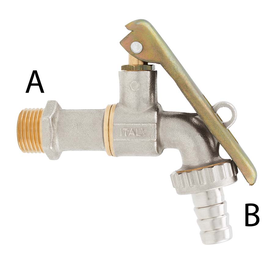 ITAP - Lockable Bibcock - BSPP Male / Hosetail ISO228 - Part number B/V2144-12