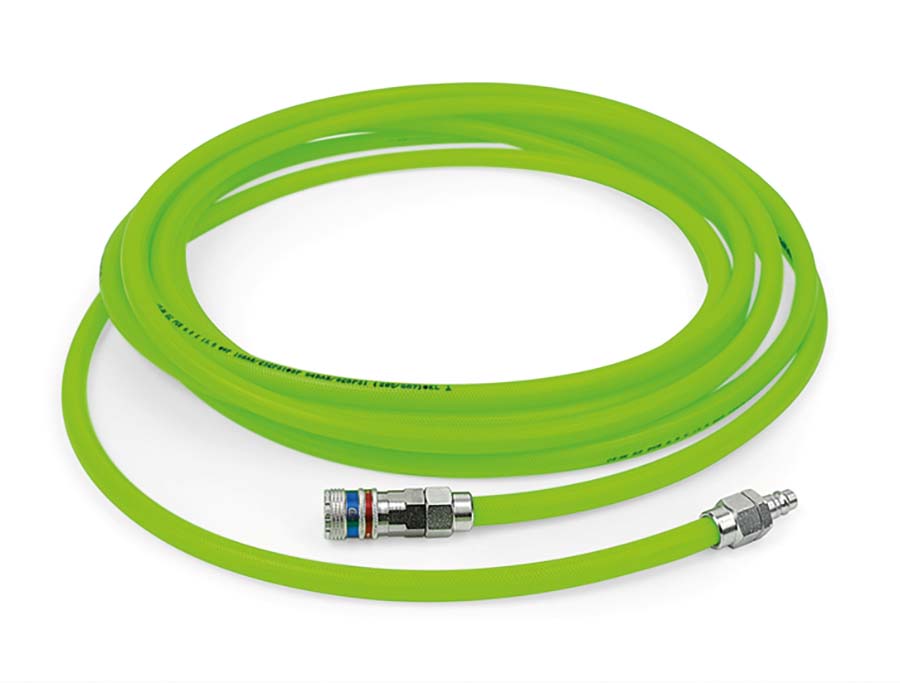 CEJN - Straight Braided Hi-Vis Ester-based PUR hose with 320 eSafe Fittings - 10 Metre Coils - Part number C199582088