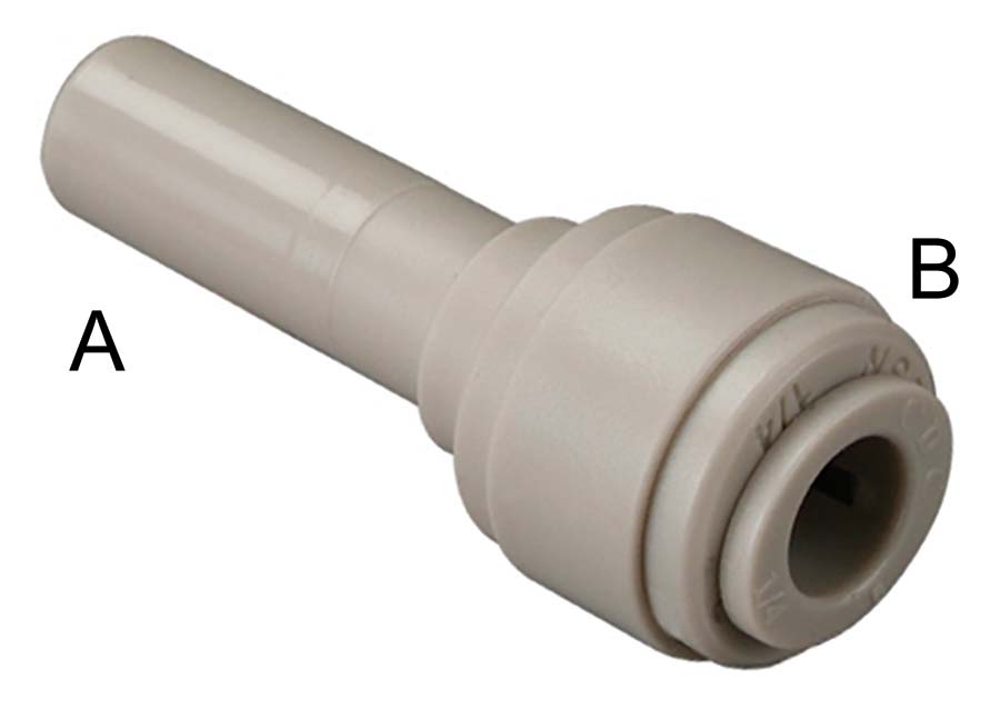 HGJ - Stem to Tube Stem OD (A): 5/16" Tube OD (B): 3/8" - Part number CDHGJ5/16-3/8