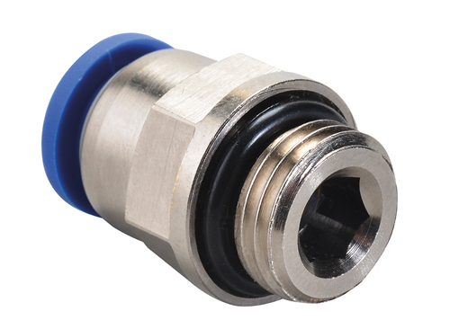 CDC - Black Straight Male Thread With O-Ring - Part number CDMPC10G01