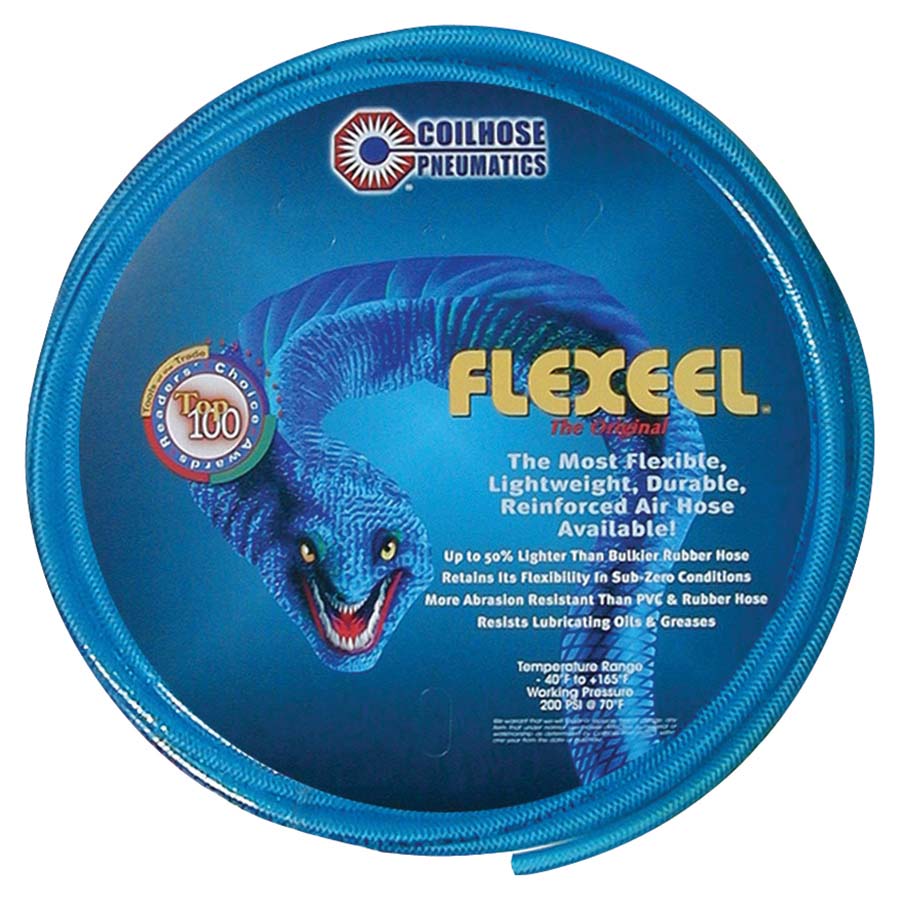 CO-PFE - Transparent Blue - 30 Metre Coils Od Ins: 9/16 Id Ins: 3/8 Thread BSPP: 3/8" Pressure Bar: 14" - Part number CO-PFE6100B