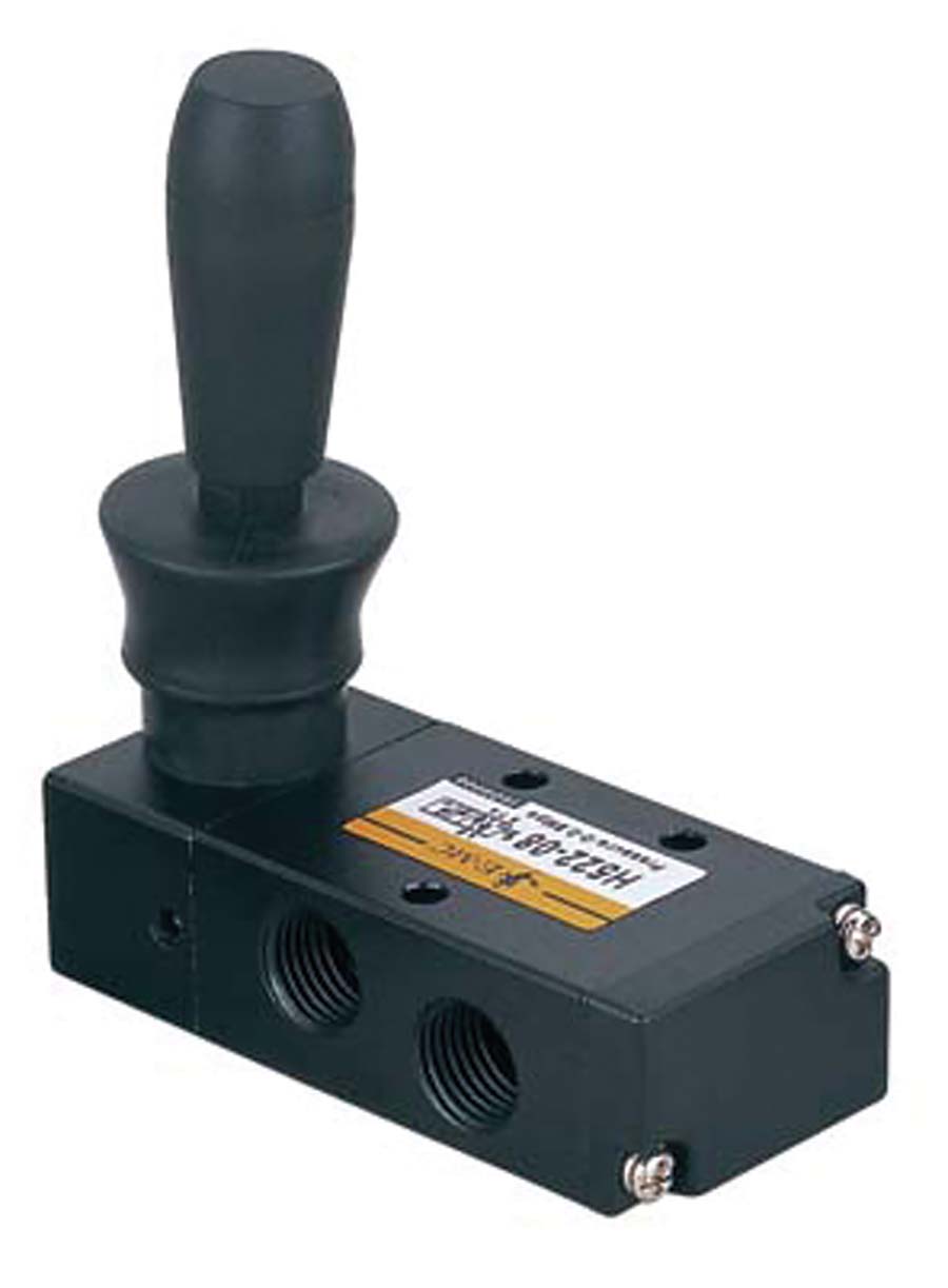 E.MC - 5/2 Lever / Spring - Spring Return Function: 5/2, Exhaust: 1/2", Inlet: 1/2" - Part number EM-H524-15S