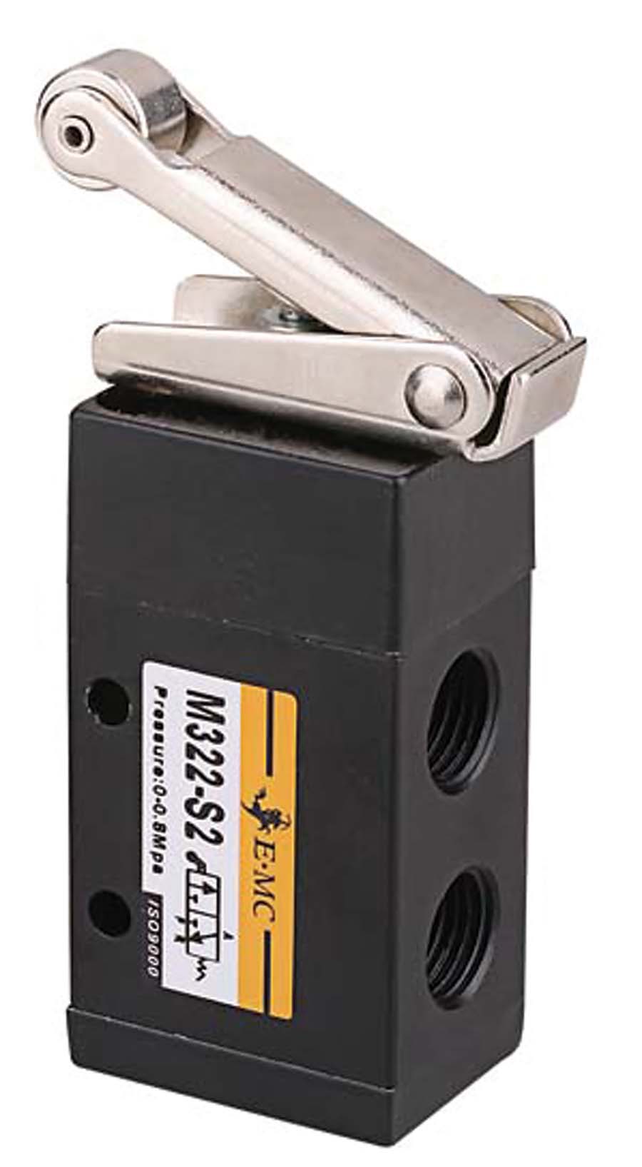 E.MC - 3/2 Roller Lever Valve Function: 5/2, Port: 1/4" - Part number EM-M52-08S2