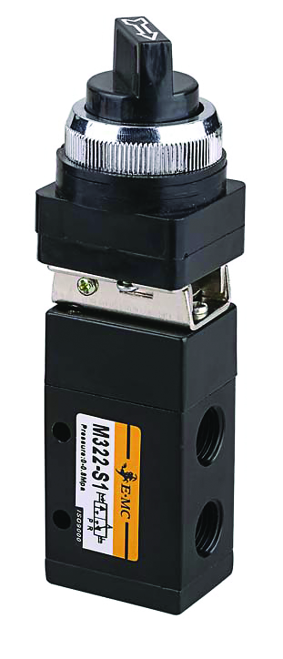 E.MC - Two Position Selector Switch Valve With Indicating Arrow Function: 3/2, Port: 1/4" - Part number EM-M32-08S1B