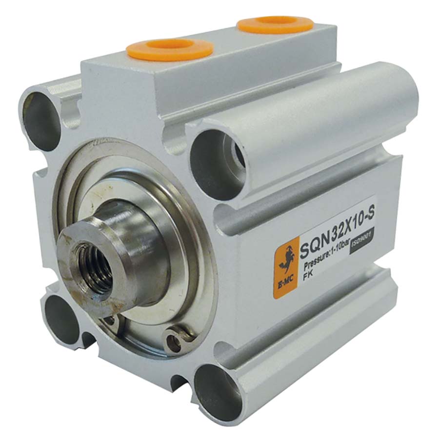 E.MC - SQN Series Square Profile Cylinder - 40mm Bore Bore: 40mm, Stroke: 10mm - Part number EM-SQN40X10-S