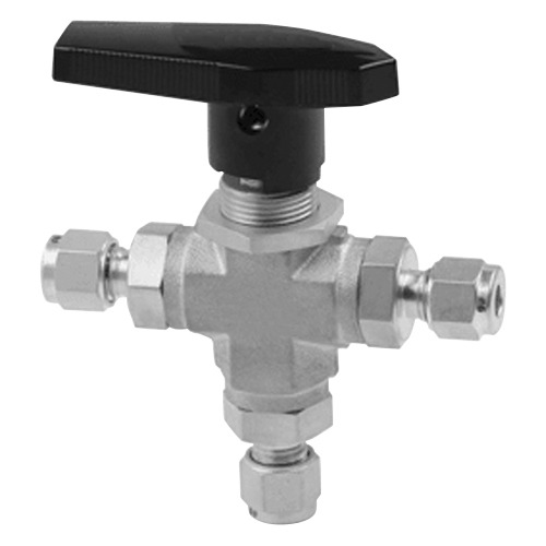 Compression Ball Valves - 3 Port - Imperial - Medium Pressure Size Od: 1/4" Pressure: 1500 Psi" - Part number FK-BVSSFL4053