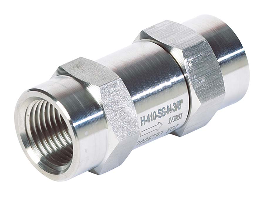 Check Valves - NPT Female - Imperial Female Thread: 3/8" NPT - Pressure: 3000 psi - Part number FK-CVSSFNS61