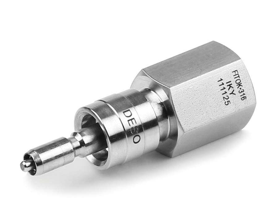 Quick Release Nipples - Imperial - Valved Tube OD: 3/8" - Part number FK-SSQC6FL6D