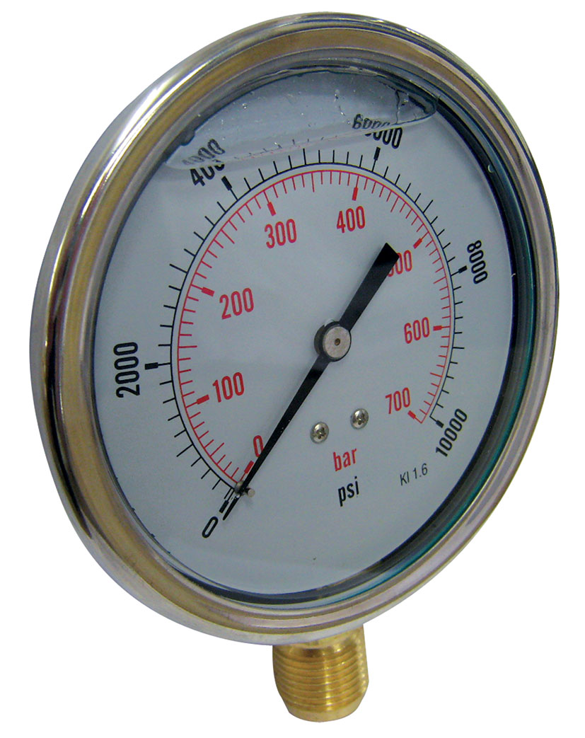 HYDROTECHNIK - Glycerine Filled Pressure Gauge - 100 mm Gauge Diameter . - Part number HTP9803-60C