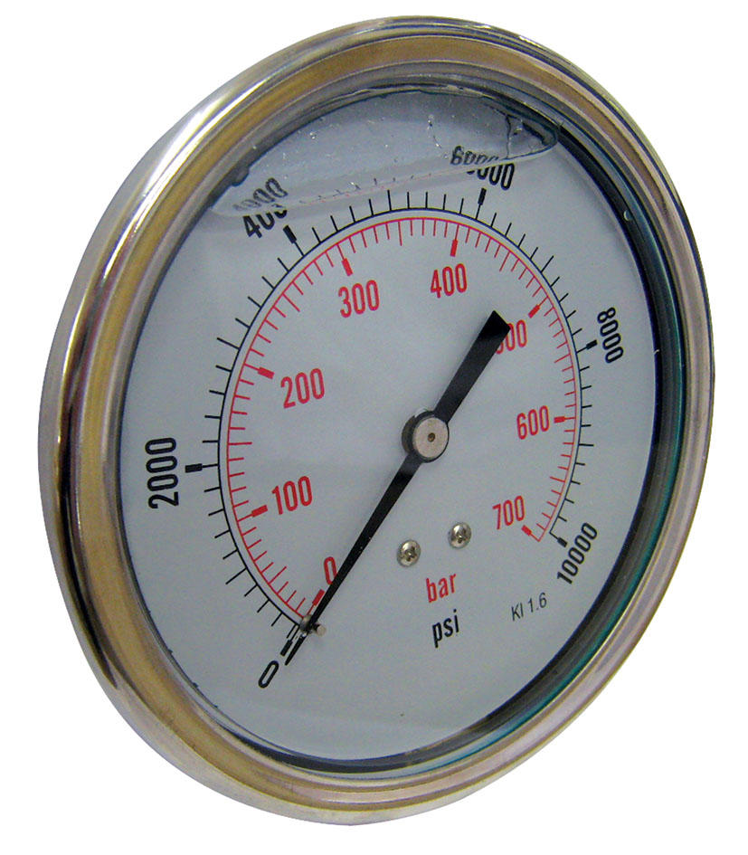 HYDROTECHNIK - Glycerine Filled Pressure Gauge - 100 mm Gauge Diameter . - Part number HTP9808-60C