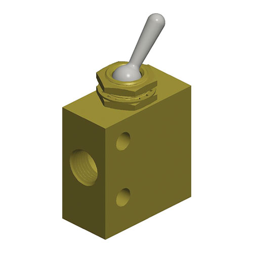 HUMPHREY - Toggle 3 Way Detented NPT Push Button Valve Detented Toggle - Part number HU-31V