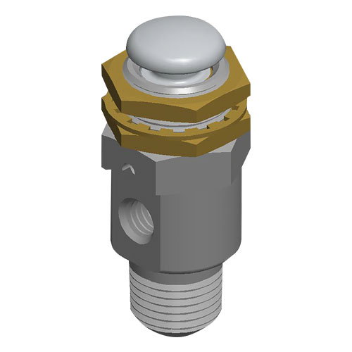 HUMPHREY - Push Button 3 Way Spring Return UNF Push Button Valve - Part number HU-3P