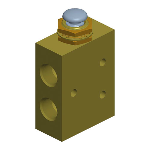 HUMPHREY - Push Button 4 Way Spring Return NPT TAC Miniature Push Button Valve - Part number HU-41P