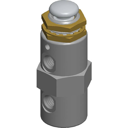HUMPHREY - Push Button 4 Way Spring Return UNF Push Button Valve - Part number HU-4P