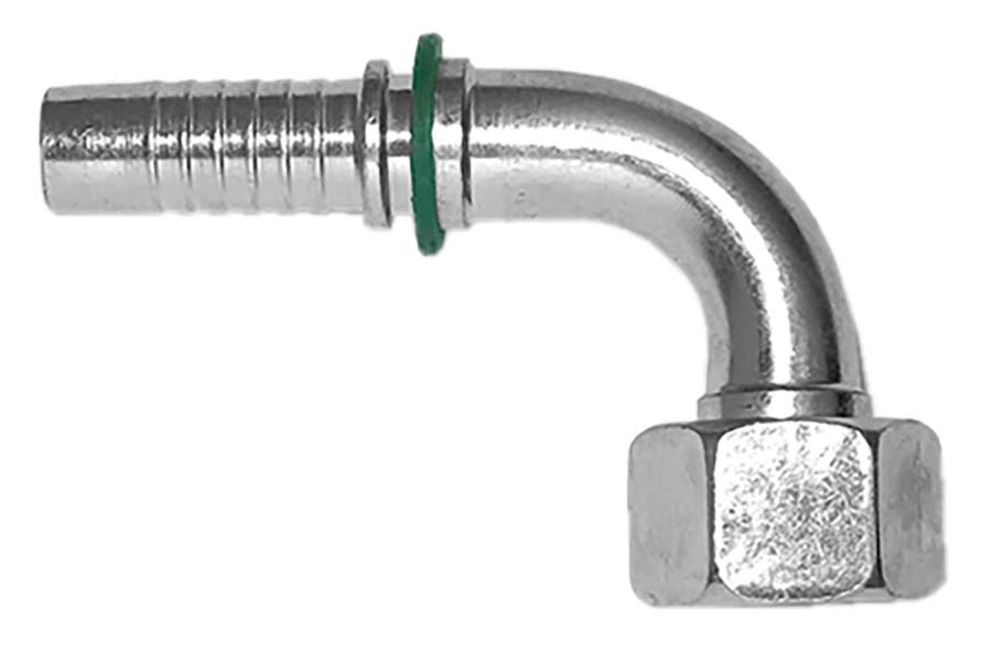 INTERPUMP - 90Â° Swept Elbow 24Â° Cone - Metric Female - Part number IP-0185-04-14