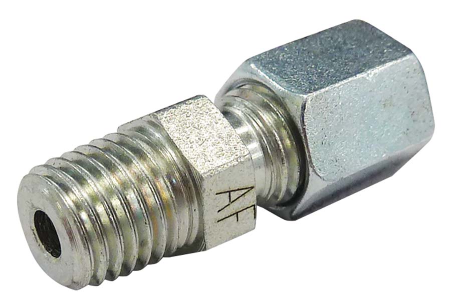 LL Straight Male Stud - Zinc Nickel Coated Thread: M8 x 1 Tube OD 4 mm - Part number LU-1140