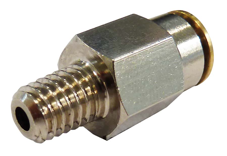 Push-In Straight - Nickel Plated Brass Thread: M6 x 1 Tube - OD: 4 mm - Part number LU-1360