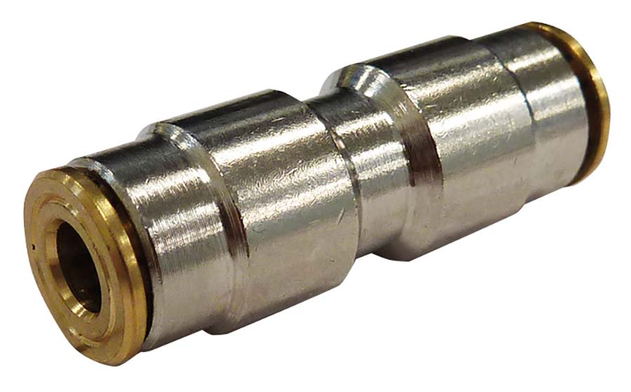 Push-In Connector - Nickel Plated Brass Tube OD: 4 mm - Tube OD: 4 mm - Part number LU-1520