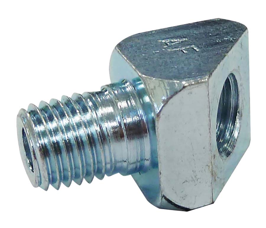 45° Elbow Adaptor - Zinc Nickel Coated Male Thread: M10 x 1 - Female Thread: M10 x 1 - Part number LU-1590